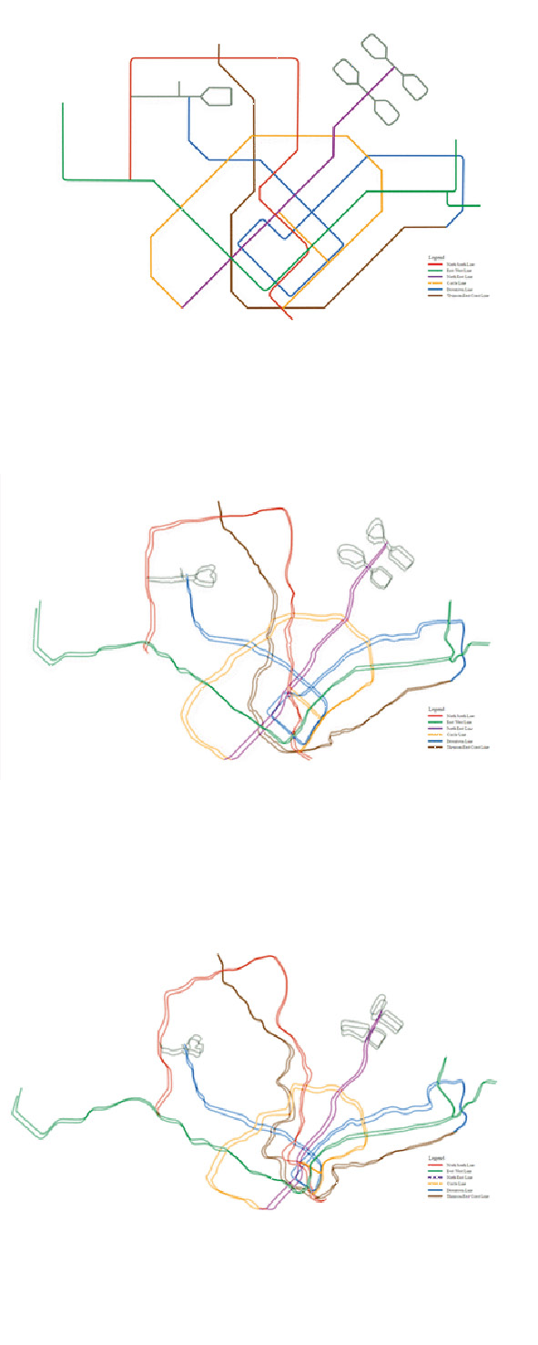  From schematized to a georgraphically accurate public transit network map